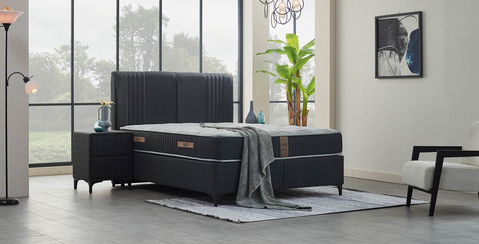 Er. Valen Boxspringbett mit Bettkasten